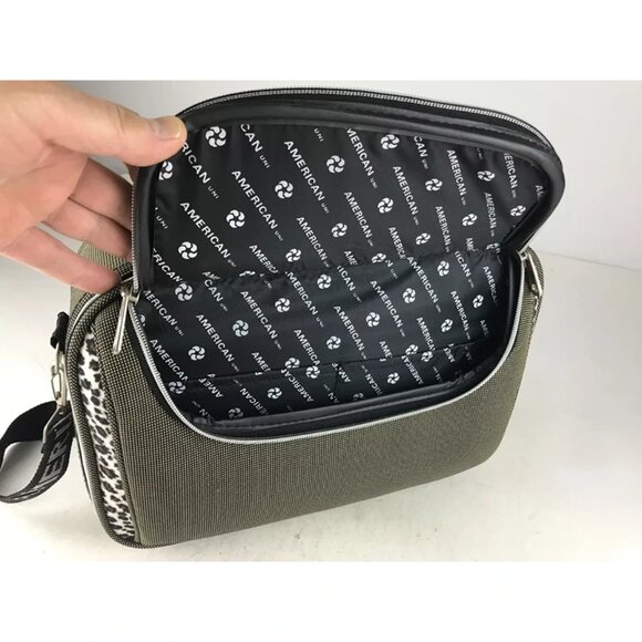 American Uni Womens Brown Black White Adjustable Cosmetic Makeup‎ Organizer Bag - Picture 6 of 10